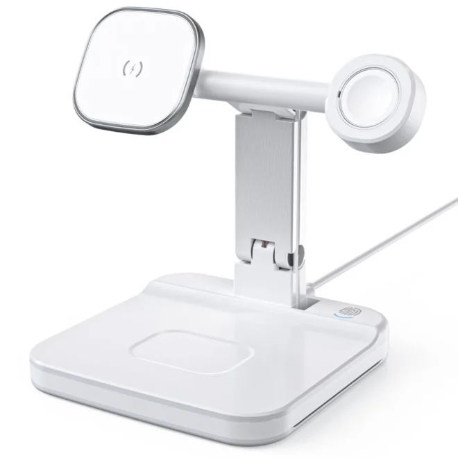 three in one wireless charger 15w fast qi 2 3in1 3 in 1 fast charging wireless charger for ihones, watches, earbuds - Image 2