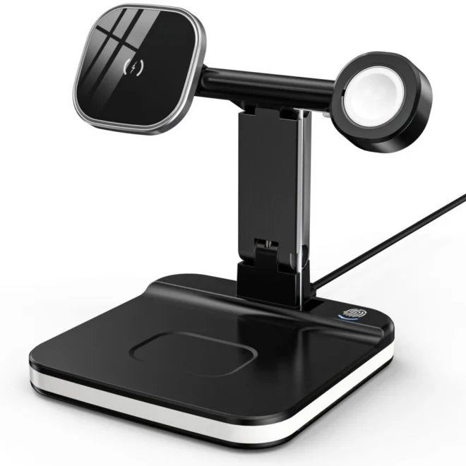 three in one wireless charger 15w fast qi 2 3in1 3 in 1 fast charging wireless charger for ihones, watches, earbuds