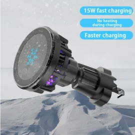 cooling chilling magnetic vehicle-mounted 15w fast magnetic car wireless car charger wireless charger