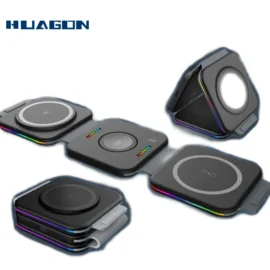 15w Fast Charge Magnetic Folding 3 In 1 Wireless Charger For Iphone15 14 13 Pro Apple Watch9 8 7 6 5 Airpods Samsung Galaxy Buds