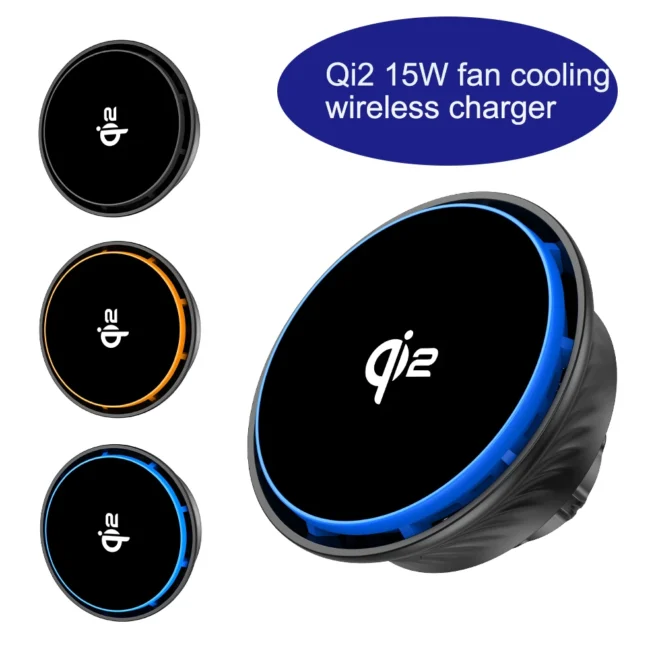 Qi2 ice cooling wireless charger Qi2 MPP 15W Qi certified wireless car charger