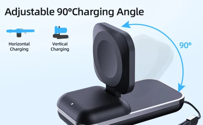 smart watch 1000mAH power bank wireless charging customization 3 In 1 Wireless Charger For Apple Watch Charger Wireless Charging Station - Image 5